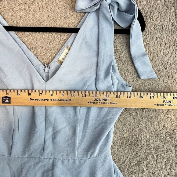 Altar'd State Light Blue Bow Tie Shoulder Fit & Flare Mini Dress Size Small - Picture 10 of 11